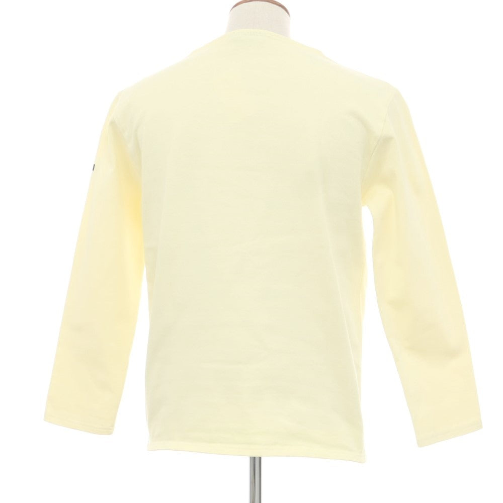 【中古】セントジェームス SAINT JAMES コットン ボートネック バスクシャツ 長袖Tシャツ ライトイエロー【 46 】【 状態ランクB 】【 メンズ 】
