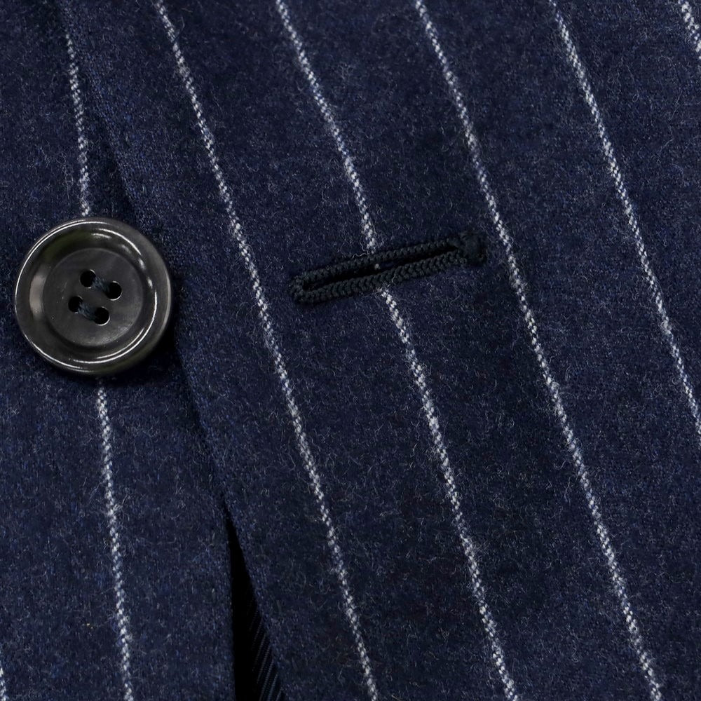 【中古】スティレ ラティーノ STILE LATINO フランネルウール ストライプ 3つボタンスーツ ネイビーxホワイト【 48 】【 状態ランクD 】【 メンズ 】