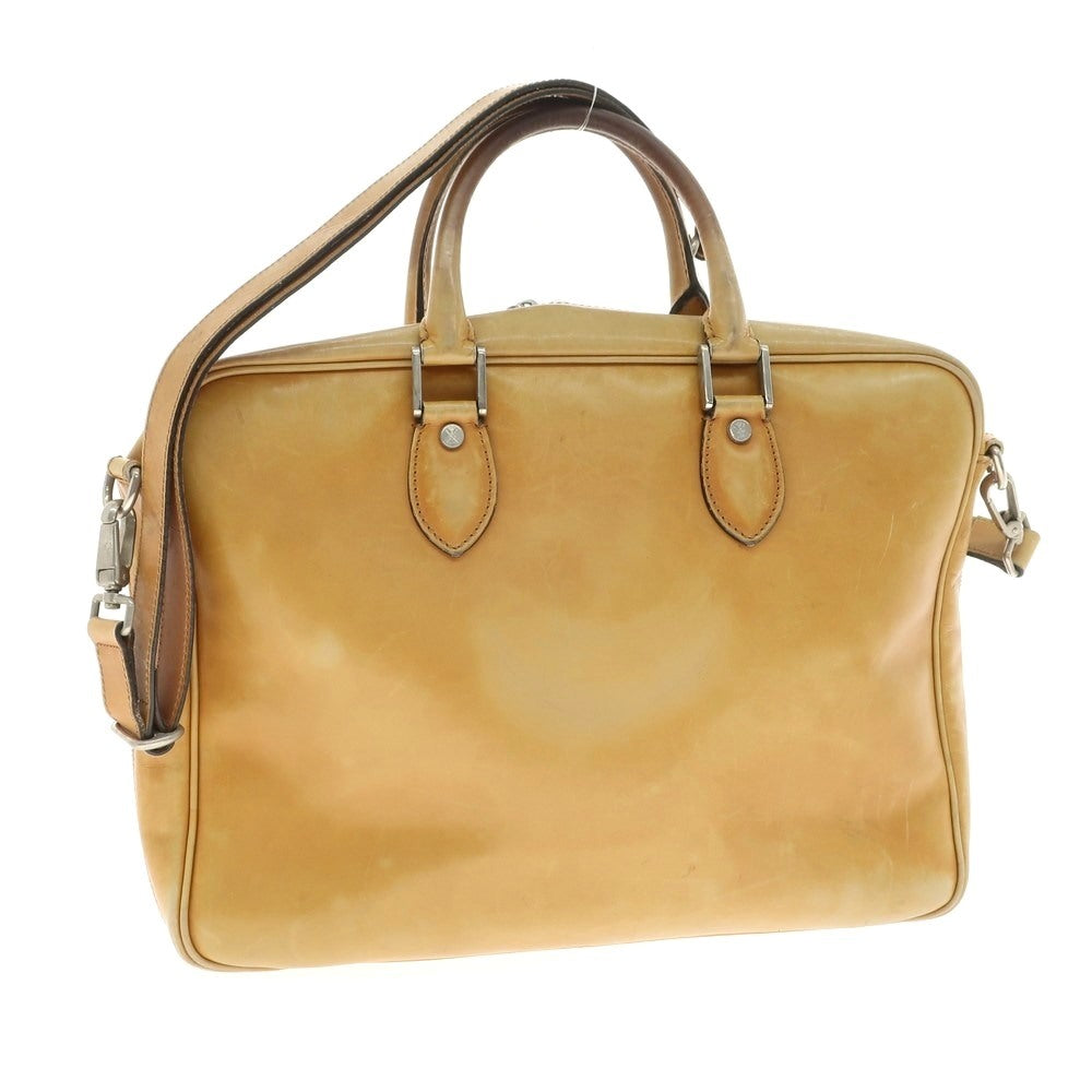 【中古】ストールマンテラッシ SUTOR MANTELLASSI レザー ブリーフケース イエローベージュ【 状態ランクD 】【 メンズ 】