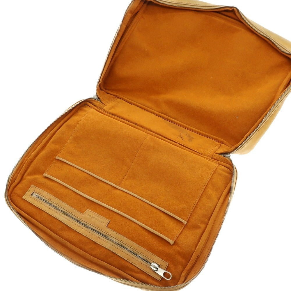 【中古】ストールマンテラッシ SUTOR MANTELLASSI レザー ブリーフケース イエローベージュ【 状態ランクD 】【 メンズ 】