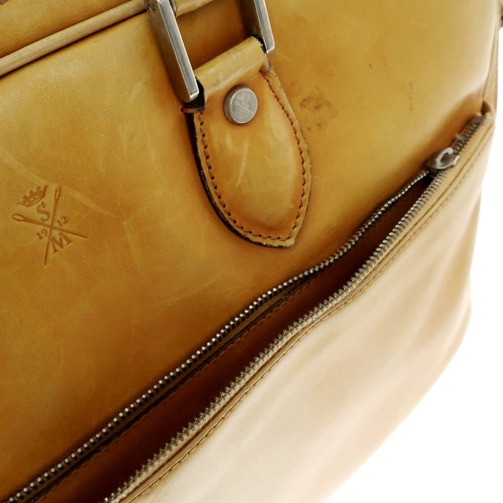 【中古】ストールマンテラッシ SUTOR MANTELLASSI レザー ブリーフケース イエローベージュ【 状態ランクD 】【 メンズ 】