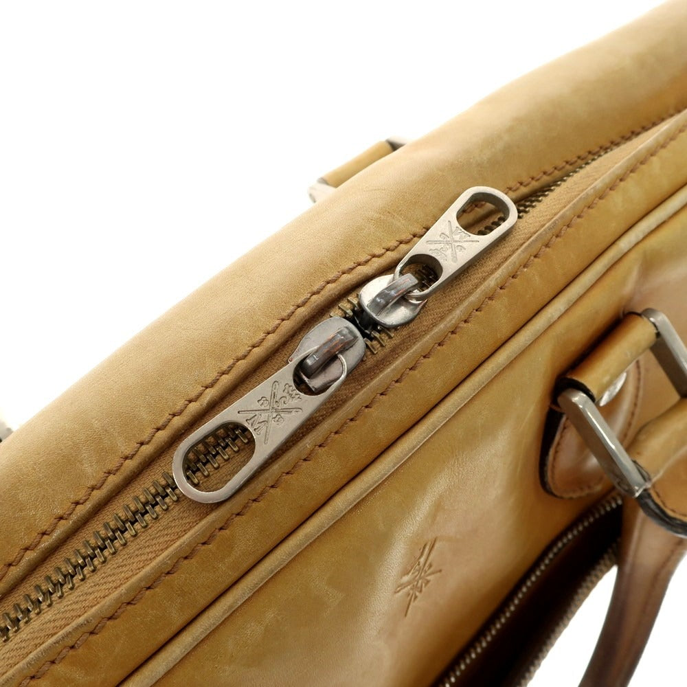 【中古】ストールマンテラッシ SUTOR MANTELLASSI レザー ブリーフケース イエローベージュ【 状態ランクD 】【 メンズ 】