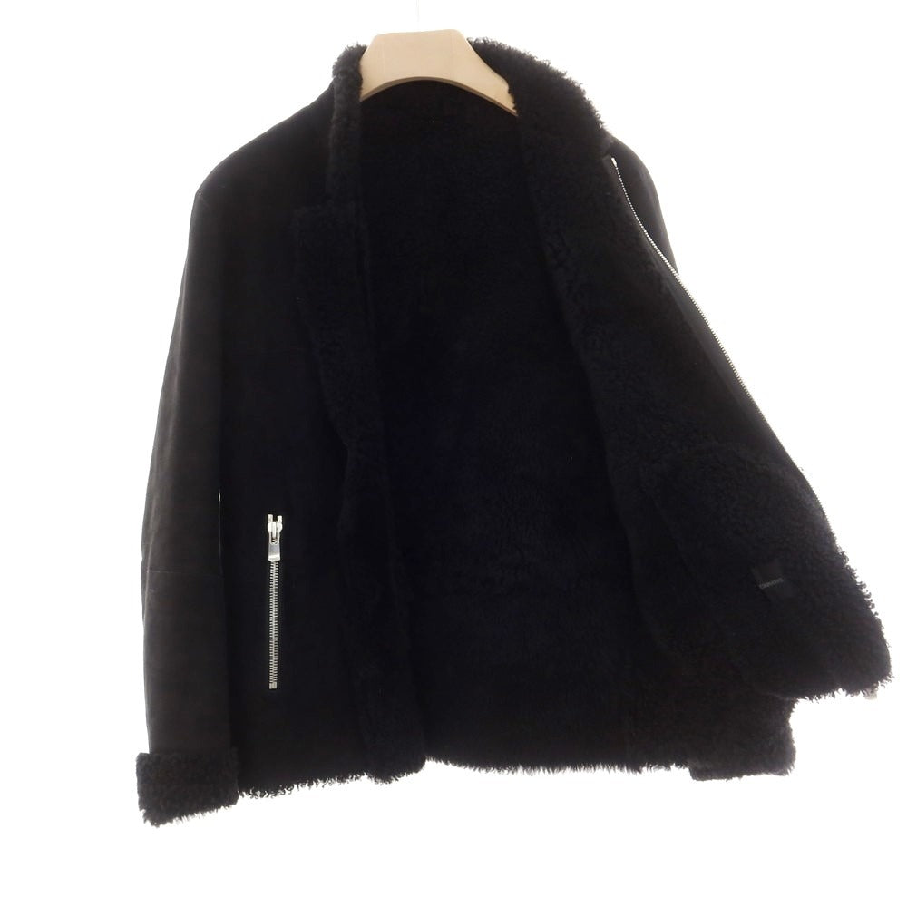 【中古】デザインワークス DESIGNWORKS ムートン レザーブルゾン ブラック【 S 】【 状態ランクB 】【 メンズ 】