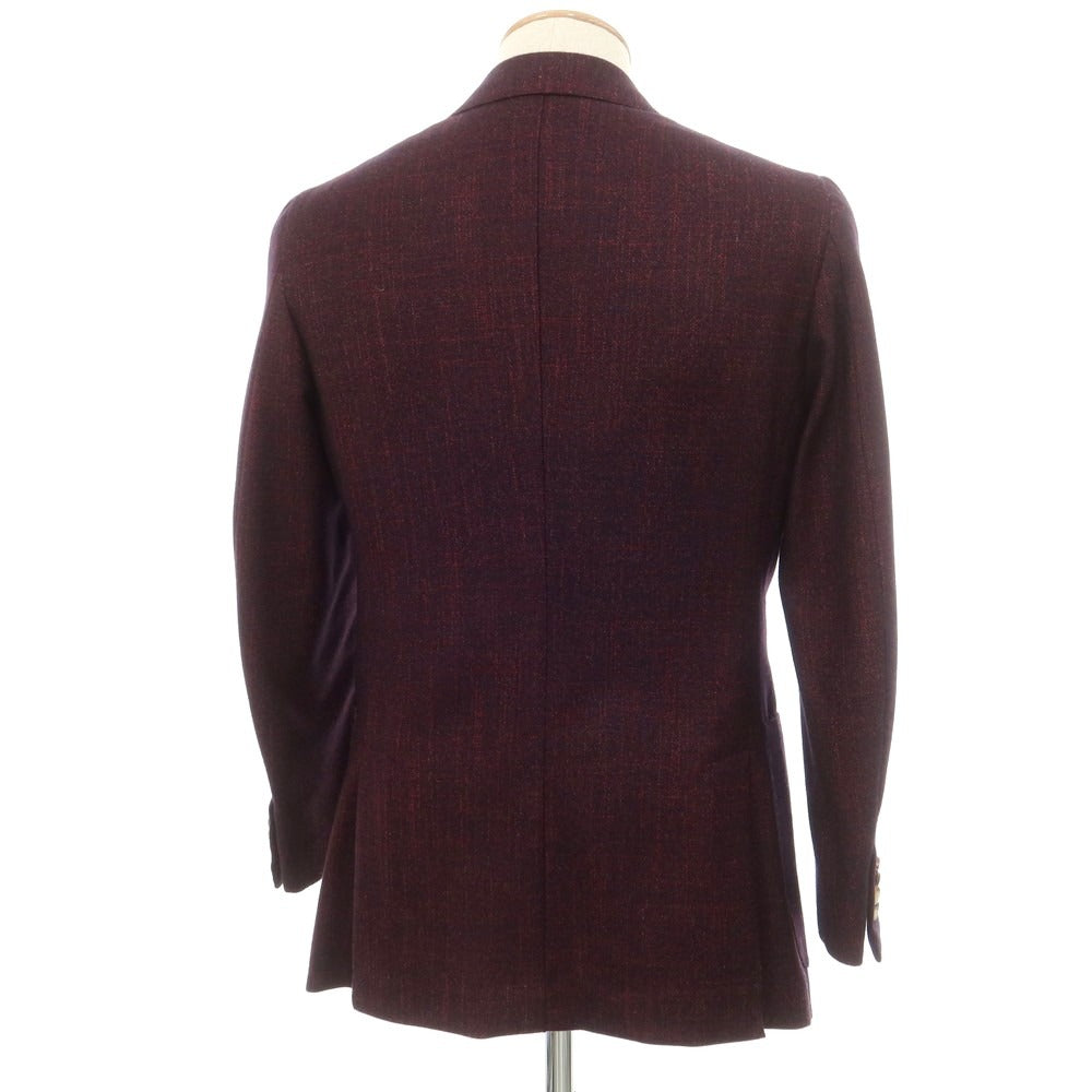 【中古】イザイア ISAIA SAILOR ウールシルクカシミヤ テーラードジャケット ボルドー【 44 】【 状態ランクA 】【 メンズ 】