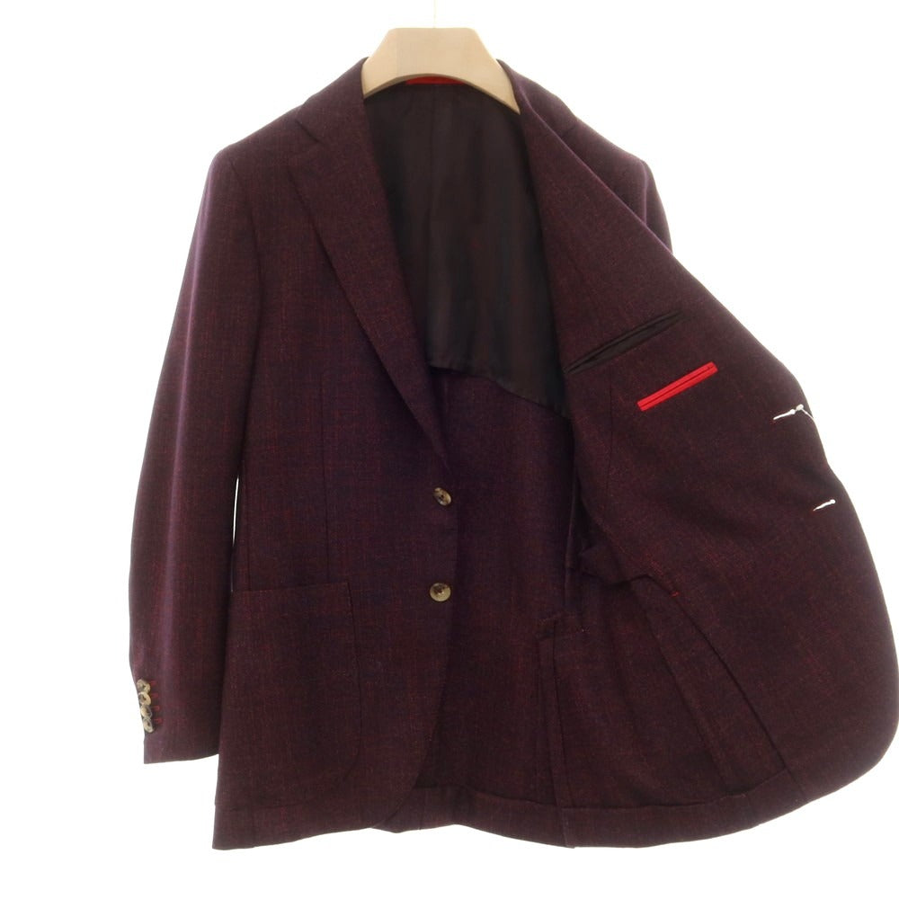 【中古】イザイア ISAIA SAILOR ウールシルクカシミヤ テーラードジャケット ボルドー【 44 】【 状態ランクA 】【 メンズ 】