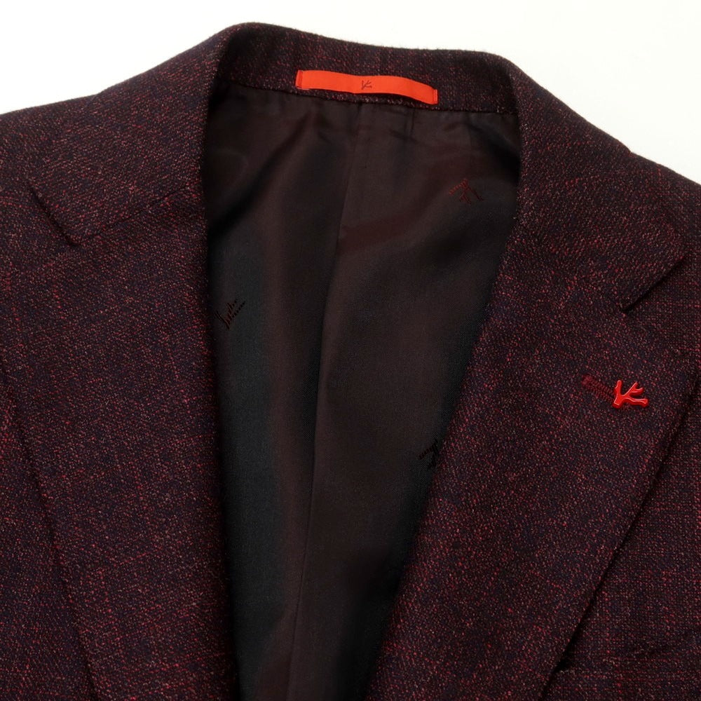 【中古】イザイア ISAIA SAILOR ウールシルクカシミヤ テーラードジャケット ボルドー【 44 】【 状態ランクA 】【 メンズ 】