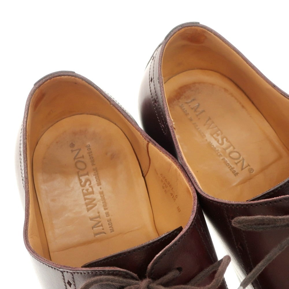 【中古】ジェイエムウエストン J.M WESTON ホールカット スワールモカシン ドレスシューズ バーガンディ【 9 E 】【 状態ランクC 】【 メンズ 】