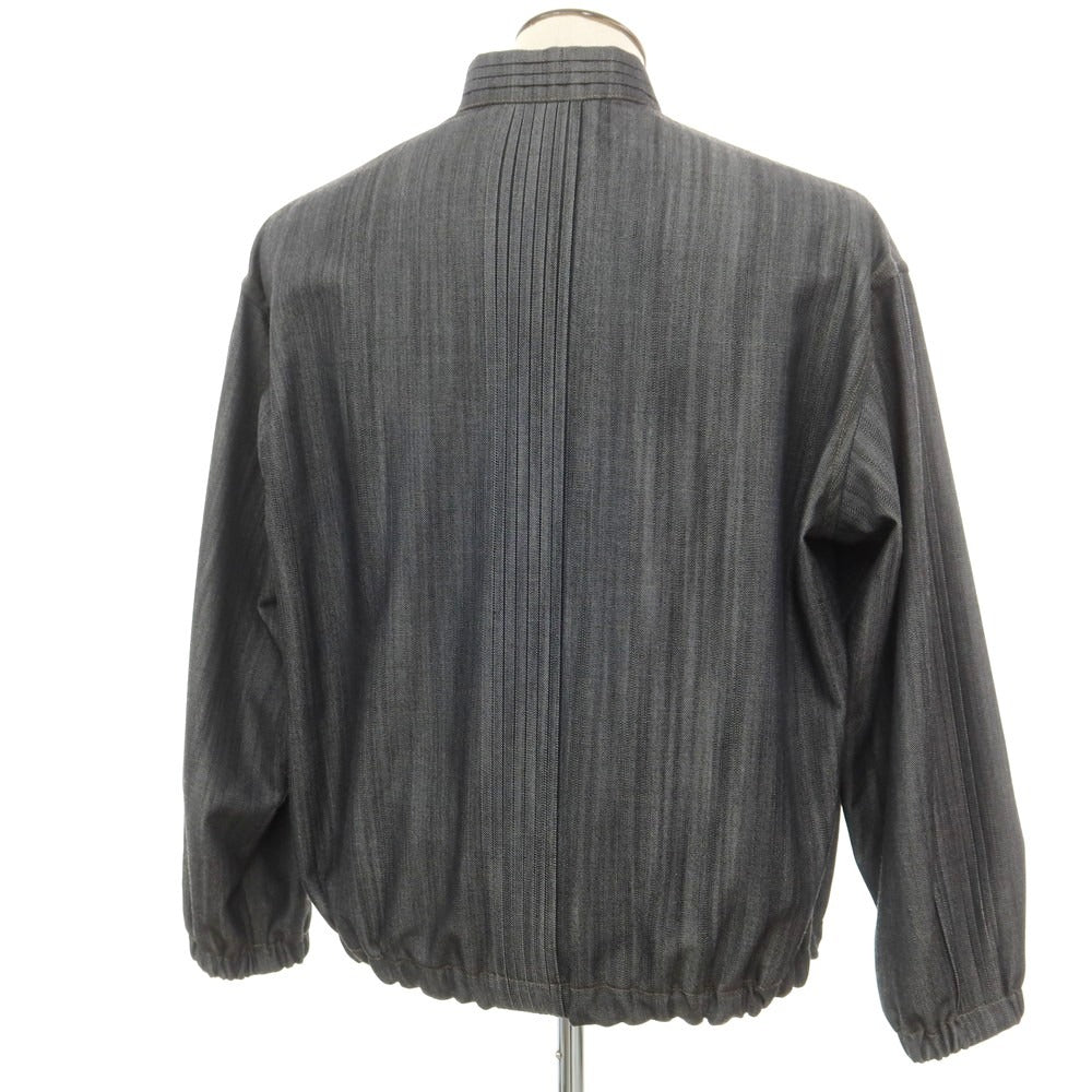 【中古】アイム メン IM MEN ポリエステル プリーツ加工 ジップアップ デニムジャケット グレー【 表記なし(L位) 】【 状態ランクA 】【 メンズ 】