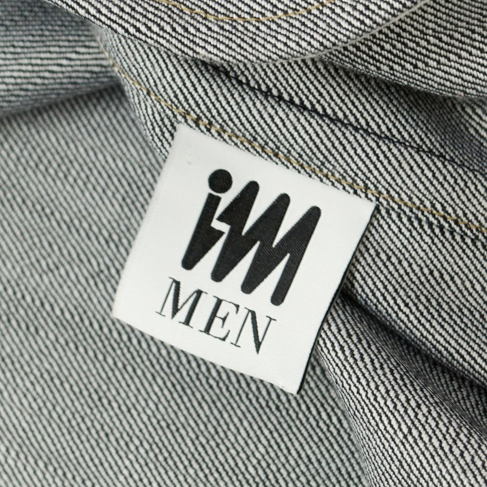 【中古】アイム メン IM MEN ポリエステル プリーツ加工 ジップアップ デニムジャケット グレー【 表記なし(L位) 】【 状態ランクA 】【 メンズ 】