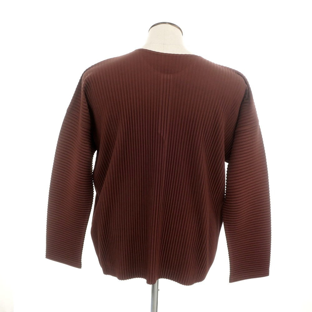 【中古】オム プリッセ イッセイミヤケ HOMME PLISSE ISSEY MIYAKE 2025年春夏 プリーツ ヘンリーネック カットソー ブラウン【 表記なし(L位) 】【 状態ランクA 】【 メンズ 】
