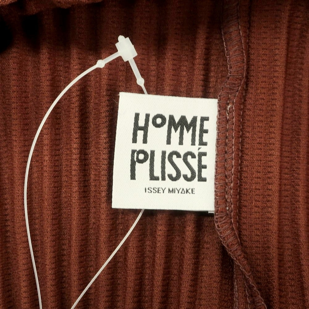 【中古】オム プリッセ イッセイミヤケ HOMME PLISSE ISSEY MIYAKE 2025年春夏 プリーツ ヘンリーネック カットソー ブラウン【 表記なし(L位) 】【 状態ランクA 】【 メンズ 】