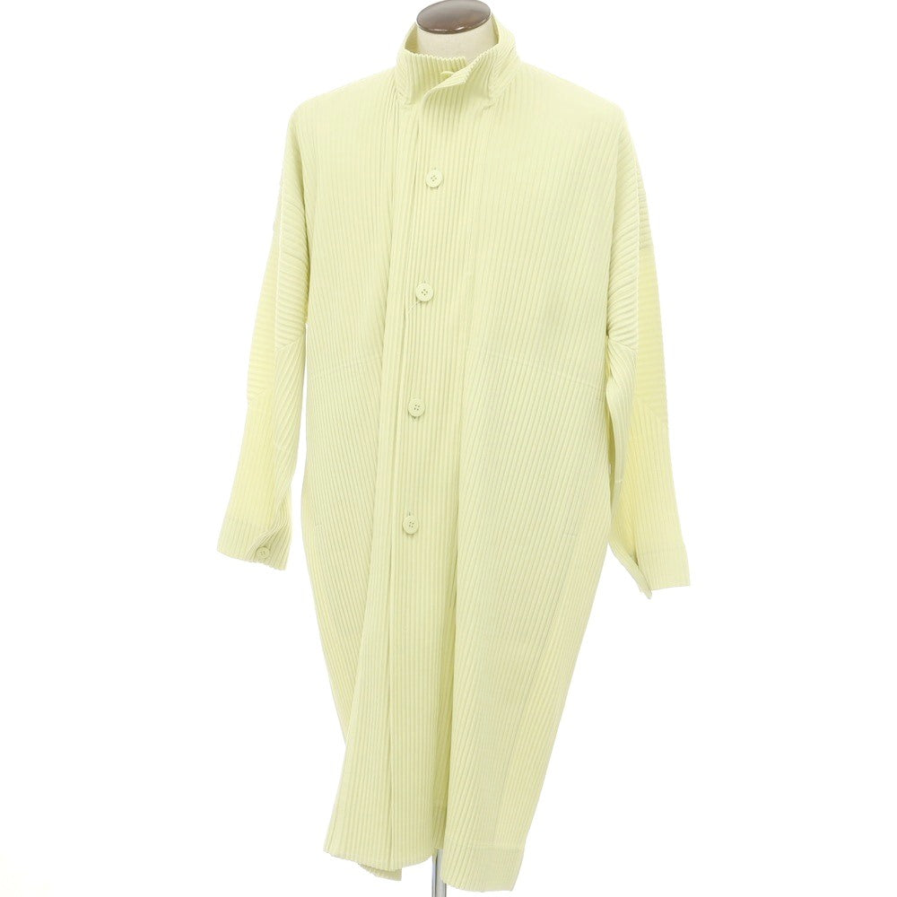 【中古】オム プリッセ イッセイミヤケ HOMME PLISSE ISSEY MIYAKE 2024年秋冬 ポリエステル プリーツ加工 コート ライムイエロー【 表記なし(L位) 】【 状態ランクA 】【 メンズ 】