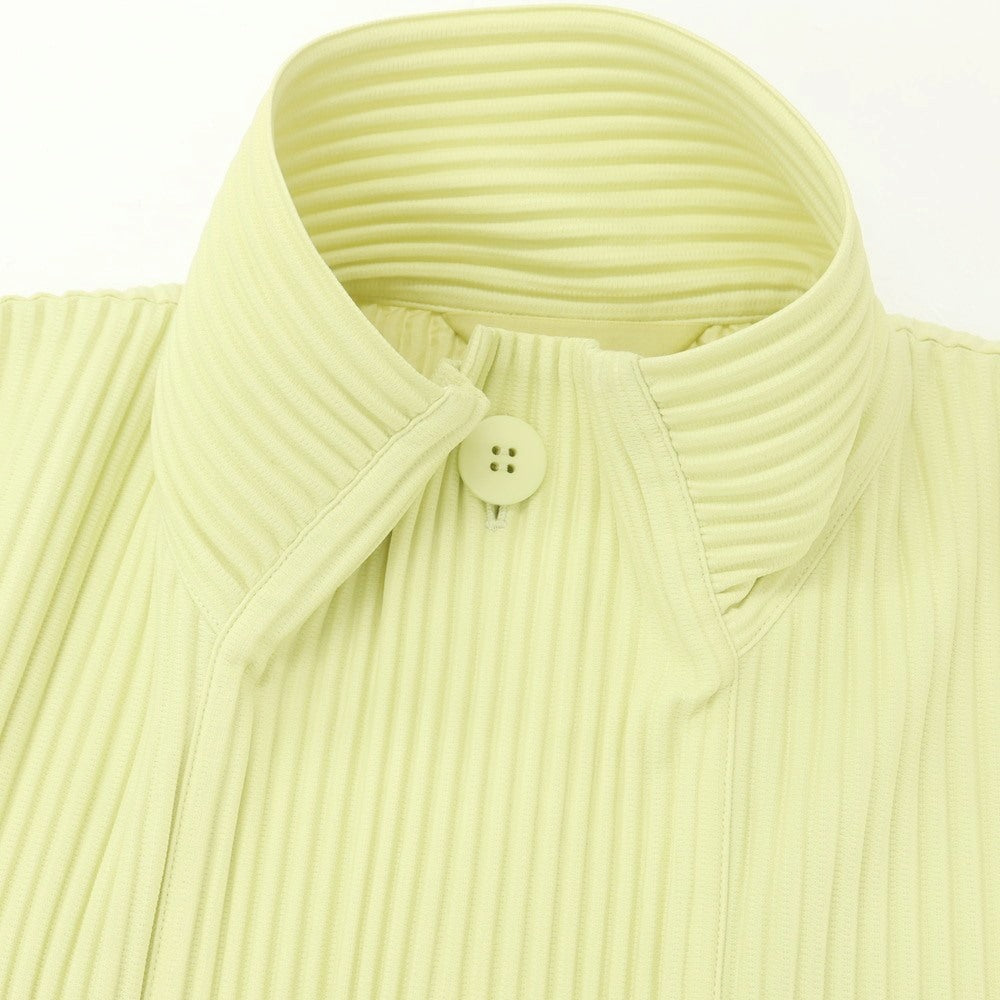 【中古】オム プリッセ イッセイミヤケ HOMME PLISSE ISSEY MIYAKE 2024年秋冬 ポリエステル プリーツ加工 コート ライムイエロー【 表記なし(L位) 】【 状態ランクA 】【 メンズ 】
