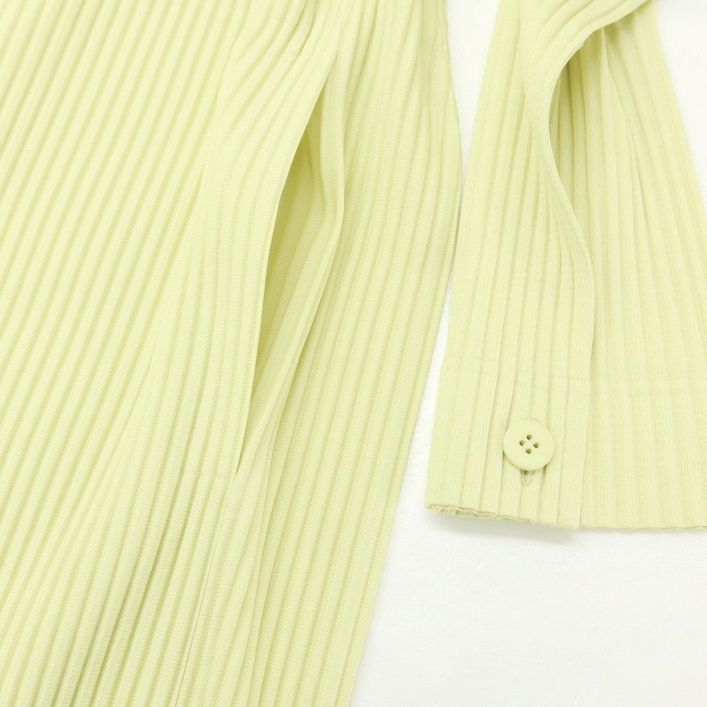 【中古】オム プリッセ イッセイミヤケ HOMME PLISSE ISSEY MIYAKE 2024年秋冬 ポリエステル プリーツ加工 コート ライムイエロー【 表記なし(L位) 】【 状態ランクA 】【 メンズ 】