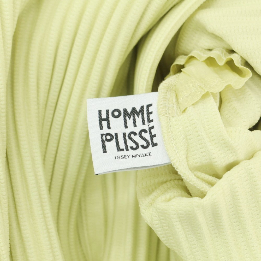 【中古】オム プリッセ イッセイミヤケ HOMME PLISSE ISSEY MIYAKE 2024年秋冬 ポリエステル プリーツ加工 コート ライムイエロー【 表記なし(L位) 】【 状態ランクA 】【 メンズ 】