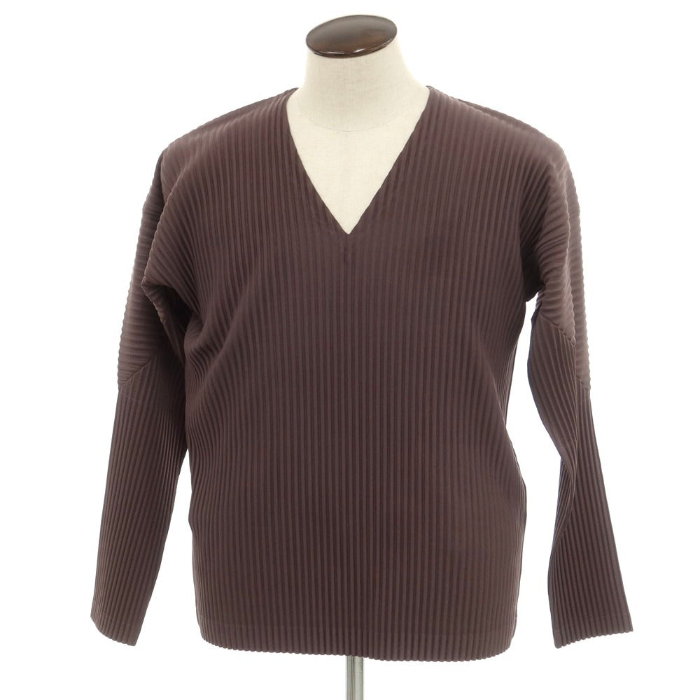 【中古】オム プリッセ イッセイミヤケ HOMME PLISSE ISSEY MIYAKE 2024年秋冬 プリーツ Vネック カットソー バイオレットグレー【 表記なし(L位) 】【 状態ランクA 】【 メンズ 】