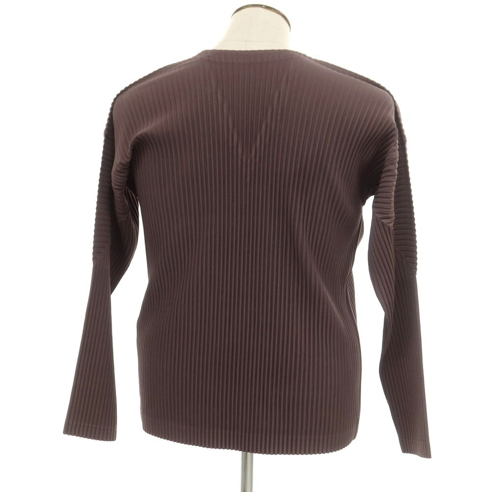 【中古】オム プリッセ イッセイミヤケ HOMME PLISSE ISSEY MIYAKE 2024年秋冬 プリーツ Vネック カットソー バイオレットグレー【 表記なし(L位) 】【 状態ランクA 】【 メンズ 】