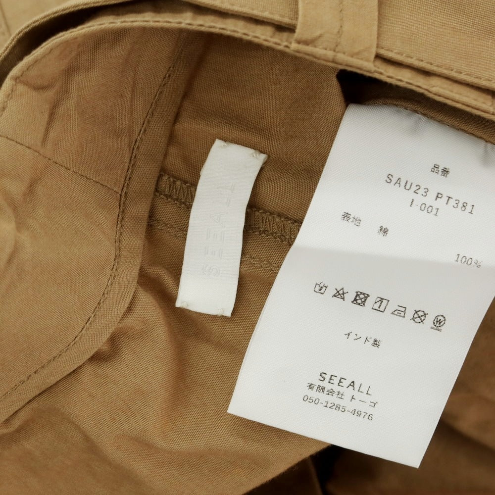 【中古】【未使用】シーオール SEEALL コットン ワークパンツ ベージュ【 46 】【 状態ランクS 】【 メンズ 】
