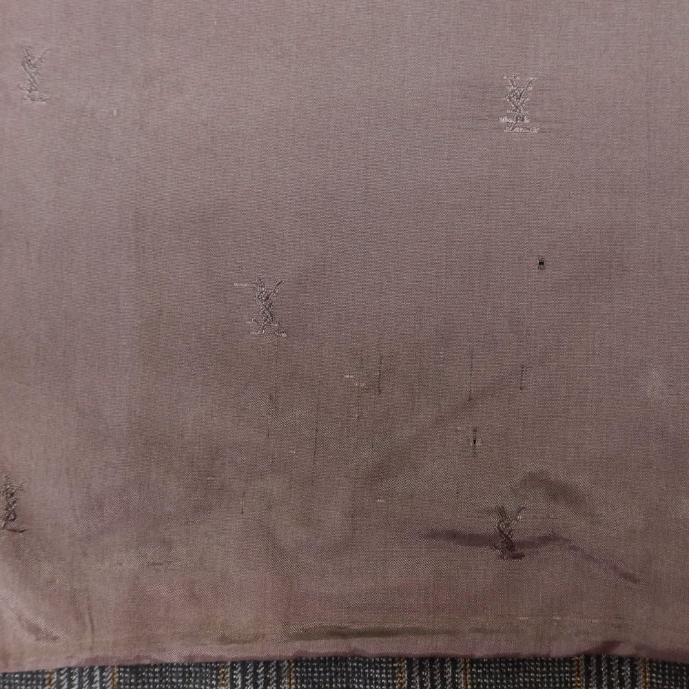 【中古】イヴサンローラン YVES SAINT LAURENT ウール チェック テーラードジャケット ダークグレー【 表記なし(M位) 】【 状態ランクD 】【 メンズ 】