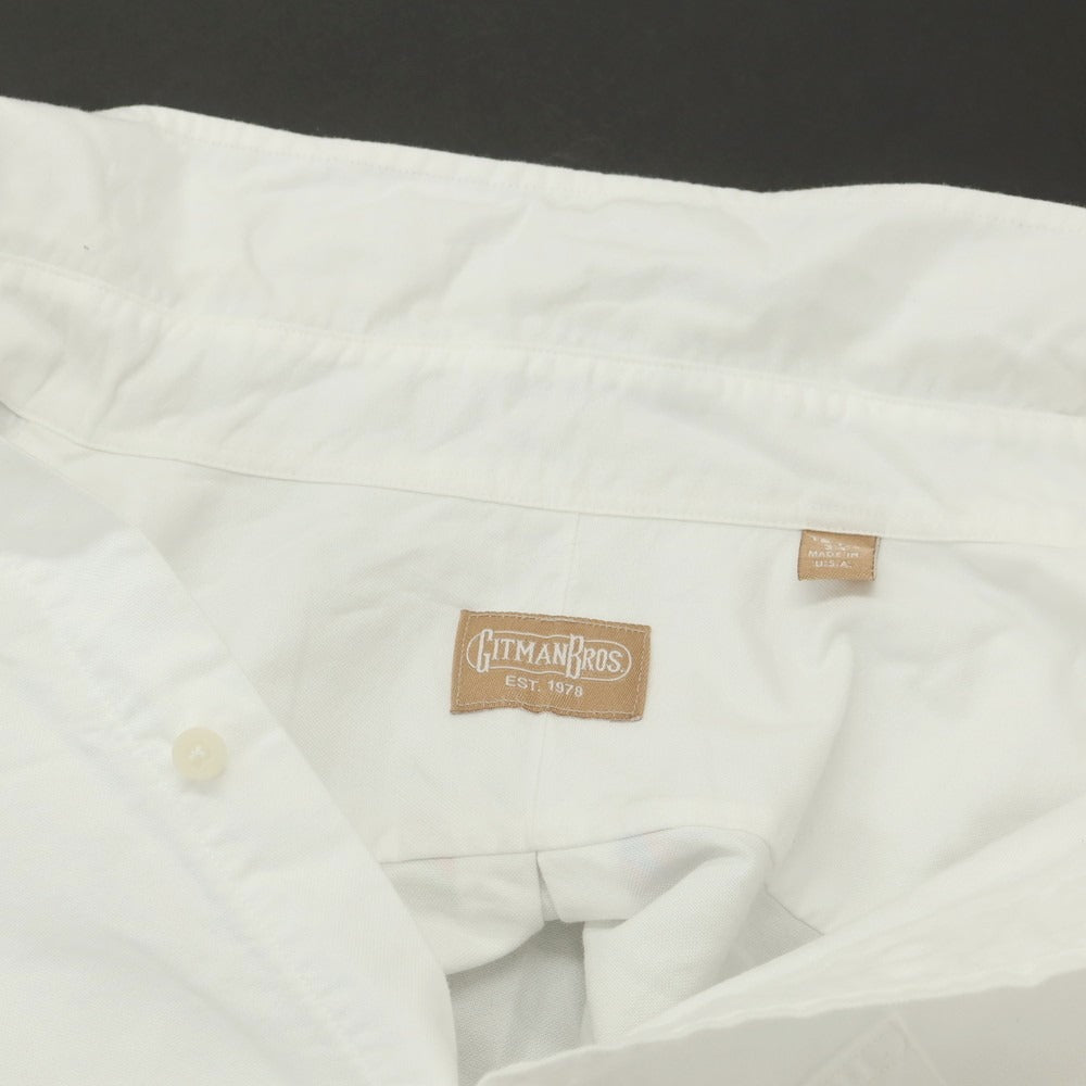 【中古】ギットマンブラザーズ GITMANBROS オックスフォード コットン ボタンダウン カジュアルシャツ ホワイト【 18 1/2 】【 状態ランクB 】【 メンズ 】