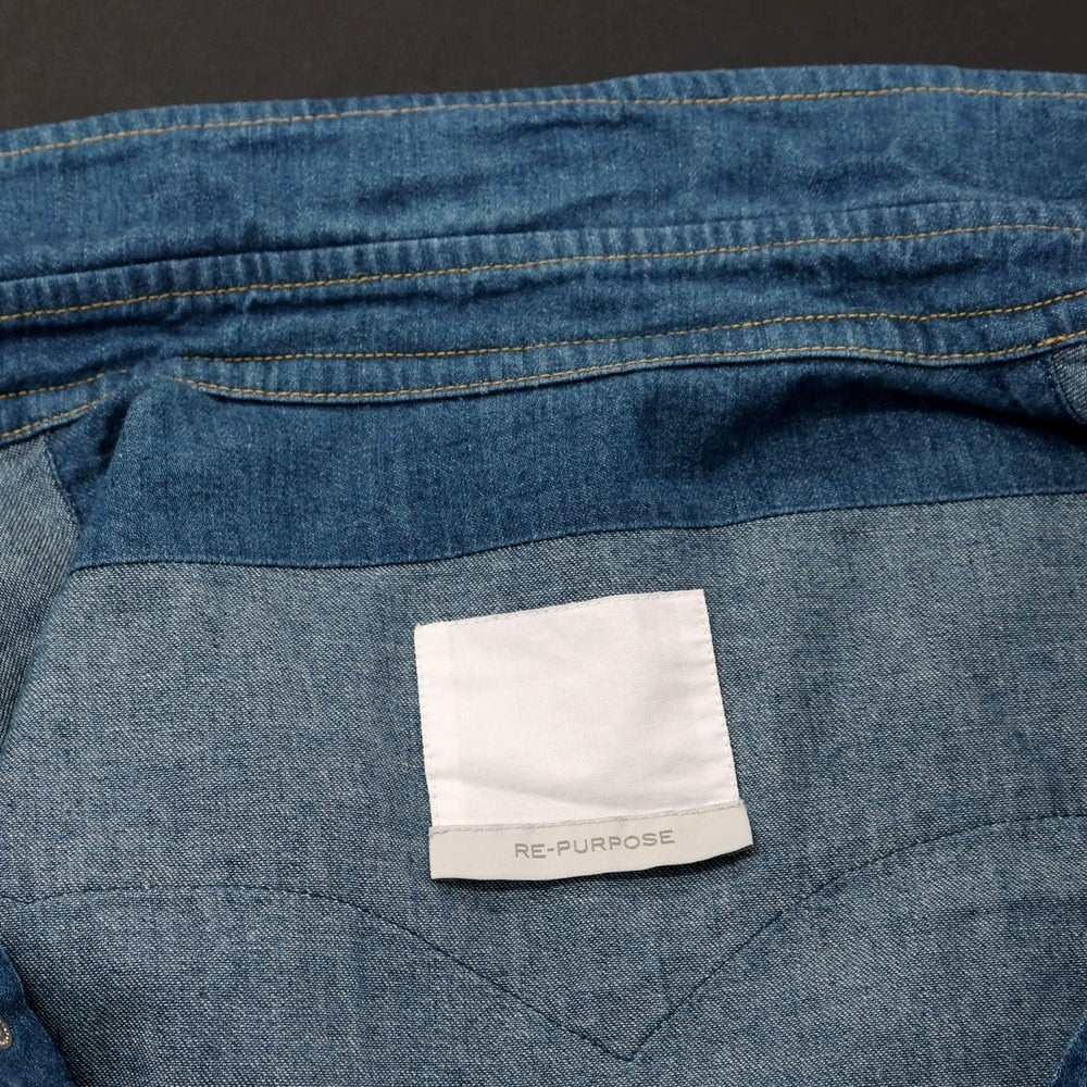 【中古】リパーパス RE-PURPOSE コットン デニム ウエスタンシャツ カジュアルシャツ ブルー【 M 】【 状態ランクB 】【 メンズ 】