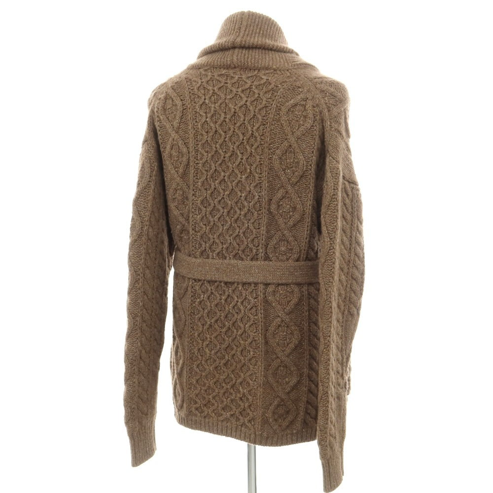 【中古】ヒューベント HUM VENT ローゲージ ウール系 ショールカラー カーディガン ブラウン【 表記なし(M位) 】【 状態ランクB 】【 メンズ 】