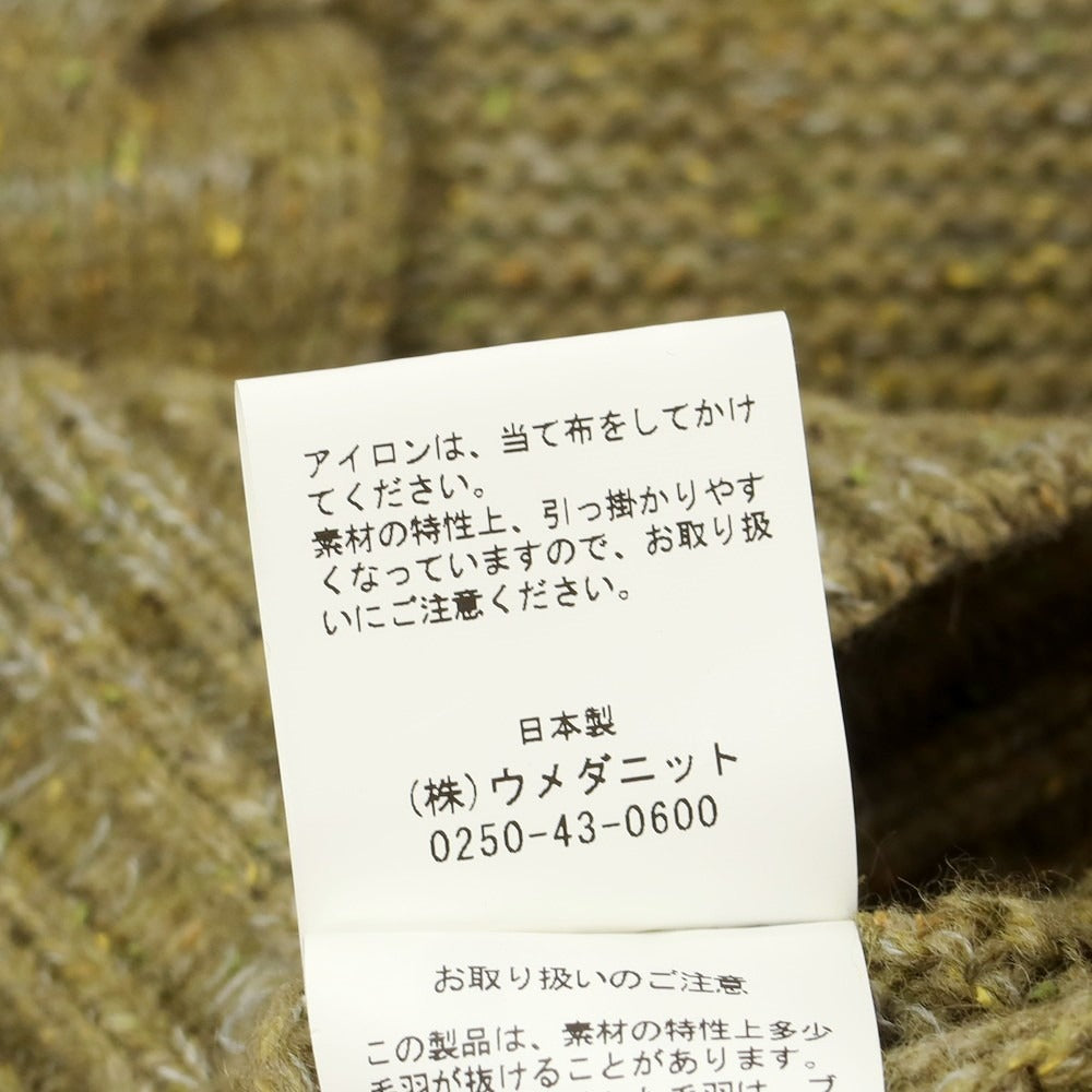 【中古】ラッピンノット WRAPINKNOT ミドルゲージ ウールナイロンアンゴラシルク クルーネック プルオーバーニット ライトオリーブ【 2 】【 状態ランクB 】【 メンズ 】