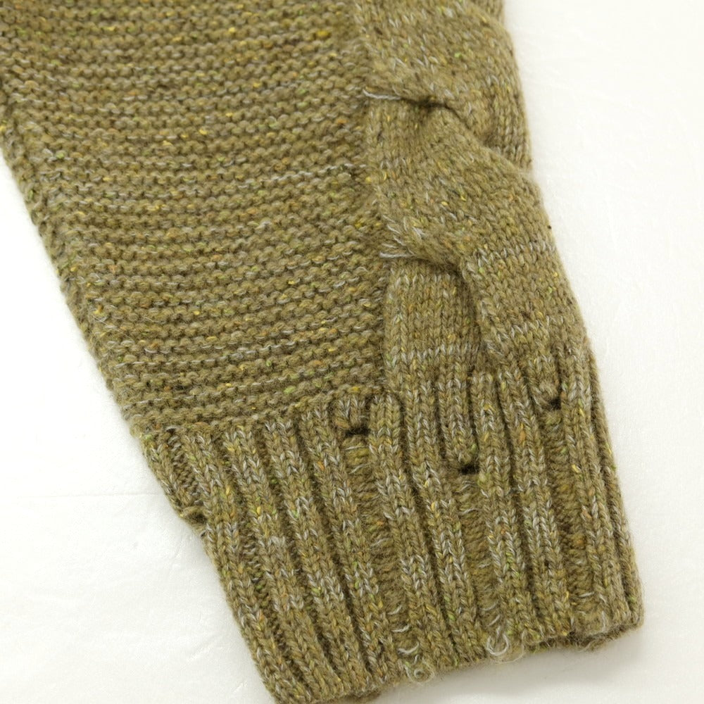 【中古】ラッピンノット WRAPINKNOT ミドルゲージ ウールナイロンアンゴラシルク クルーネック プルオーバーニット ライトオリーブ【 2 】【 状態ランクB 】【 メンズ 】