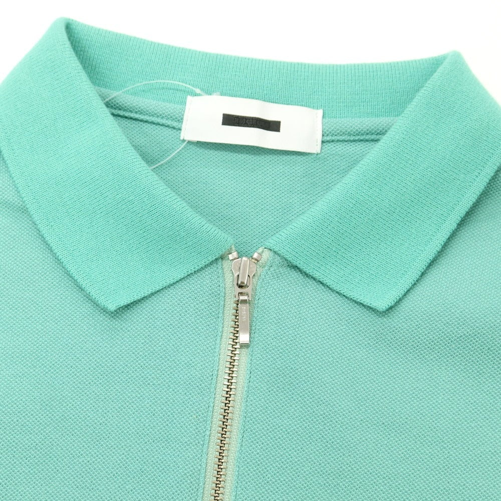 【中古】リバーバレイト REVERBERATE ZIP LONG SLEEVE POLO コットン 鹿の子 ハーフジップ 長袖ポロシャツ ミントグリーン系【 2 】【 状態ランクA 】【 メンズ 】