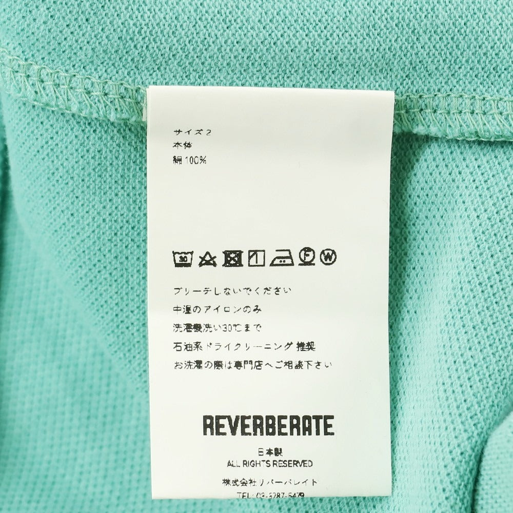 【中古】リバーバレイト REVERBERATE ZIP LONG SLEEVE POLO コットン 鹿の子 ハーフジップ 長袖ポロシャツ ミントグリーン系【 2 】【 状態ランクA 】【 メンズ 】