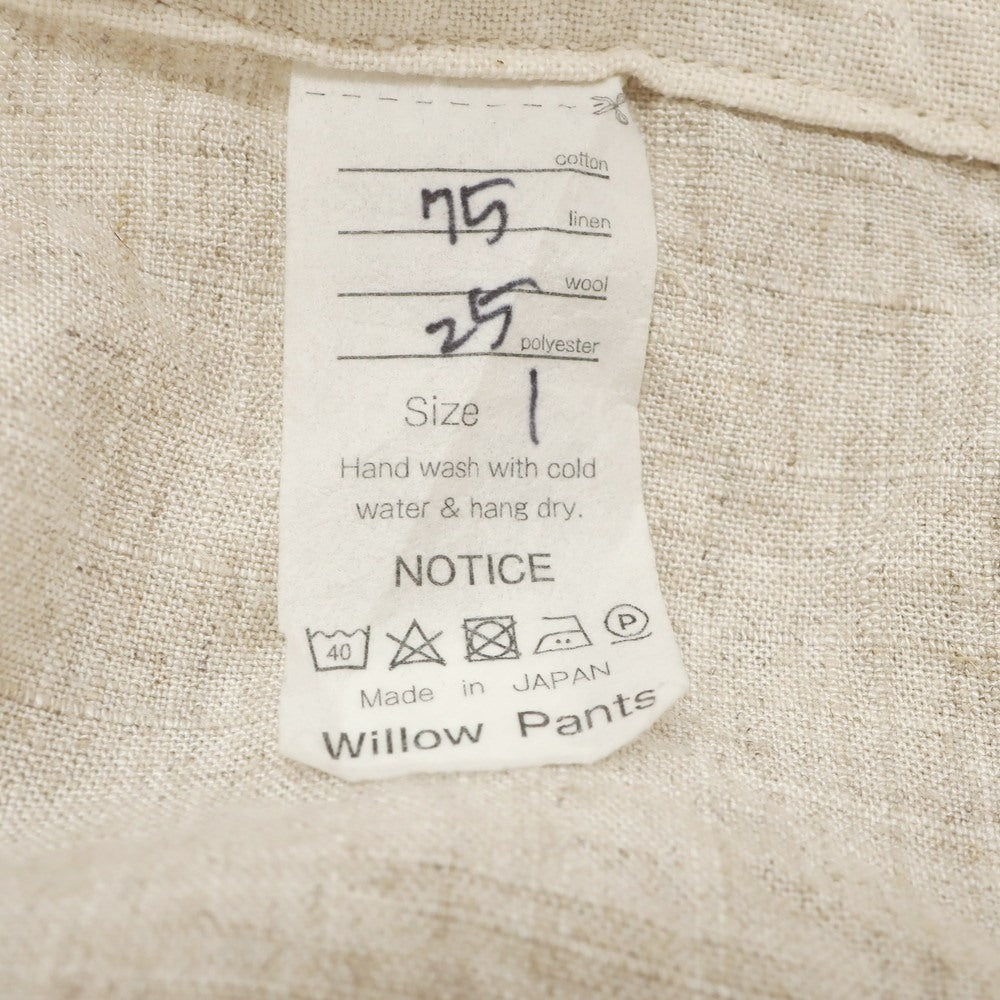 【中古】ウィローパンツ WILLOW PANTS リネンポリエステル ショートパンツ ベージュ【 1 】【 状態ランクB 】【 メンズ 】