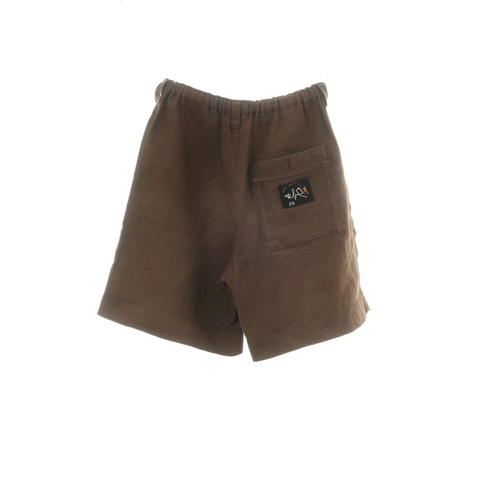 【中古】ウィローパンツ WILLOW PANTS リネン系 ショートパンツ ブラウン【 表記なし(M位) 】【 状態ランクC 】【 メンズ 】