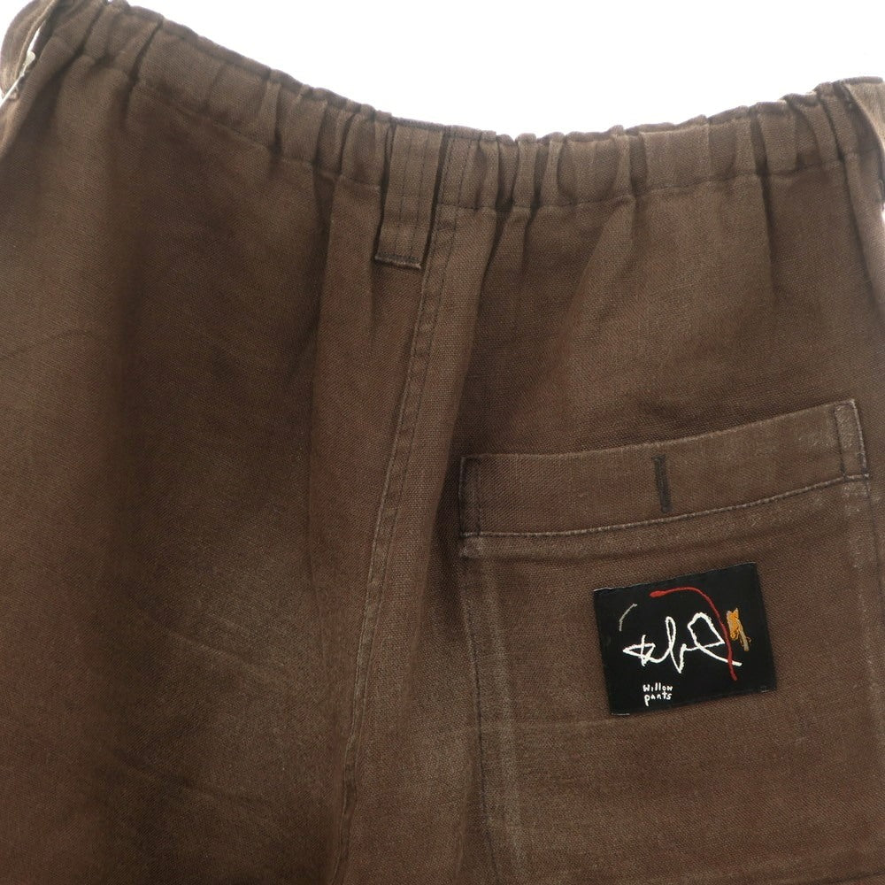 【中古】ウィローパンツ WILLOW PANTS リネン系 ショートパンツ ブラウン【 表記なし(M位) 】【 状態ランクC 】【 メンズ 】