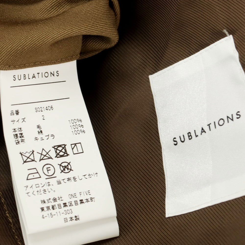 【中古】サブレーションズ SUBLATIONS ウール カジュアルスラックスパンツ ライトブラウン【 2 】【 状態ランクB 】【 メンズ 】