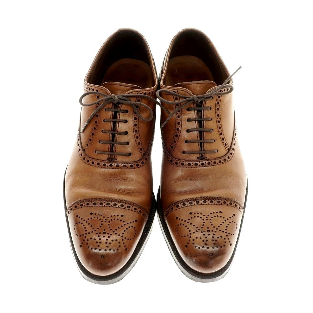 【中古】カルミナ CARMINA セミブローグ ドレスシューズ ブラウン【 9 1/2 】【 状態ランクC 】【 メンズ 】