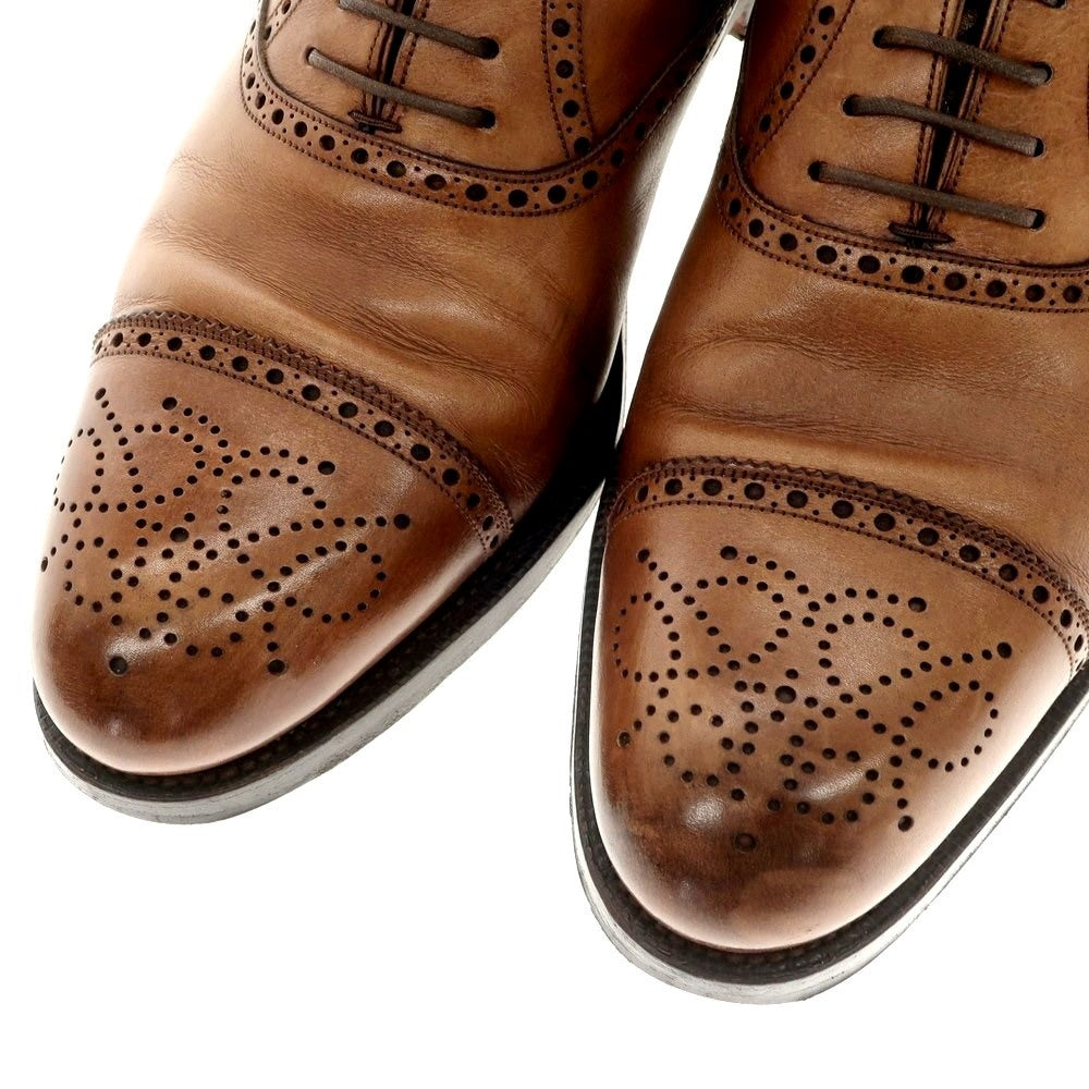 【中古】カルミナ CARMINA セミブローグ ドレスシューズ ブラウン【 9 1/2 】【 状態ランクC 】【 メンズ 】