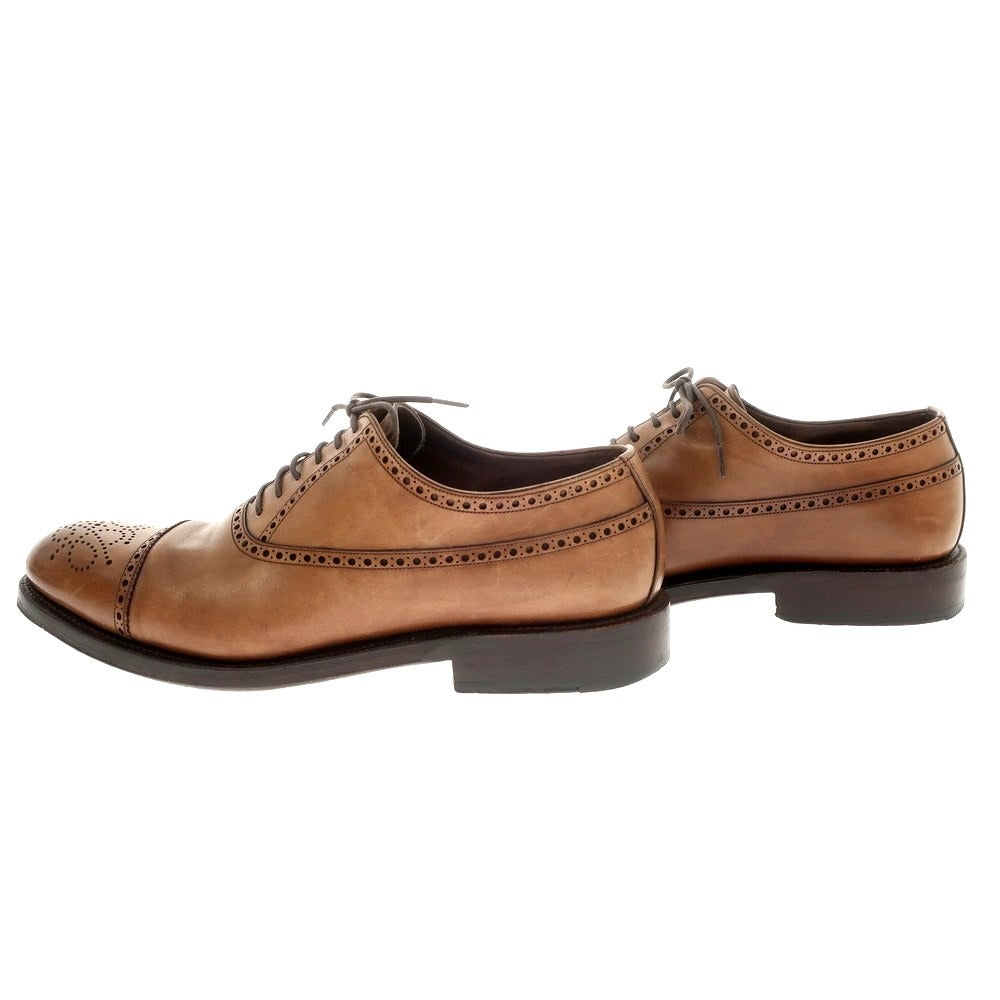 【中古】カルミナ CARMINA セミブローグ ドレスシューズ ブラウン【 9 1/2 】【 状態ランクC 】【 メンズ 】