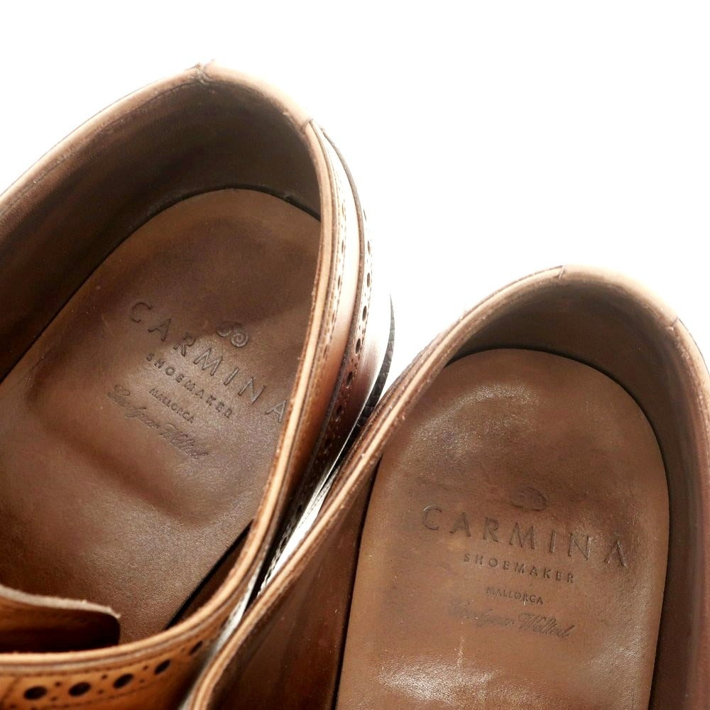 【中古】カルミナ CARMINA セミブローグ ドレスシューズ ブラウン【 9 1/2 】【 状態ランクC 】【 メンズ 】