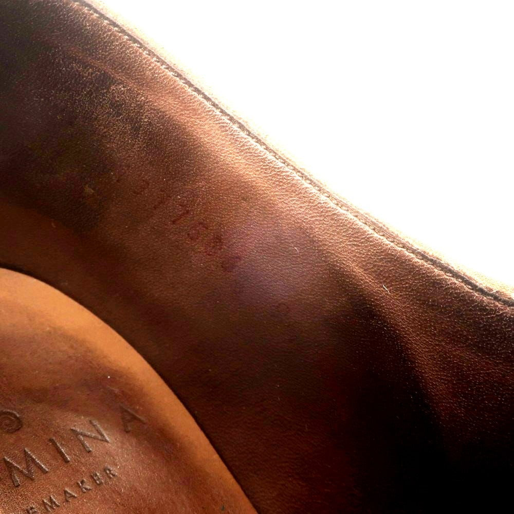 【中古】カルミナ CARMINA セミブローグ ドレスシューズ ブラウン【 9 1/2 】【 状態ランクC 】【 メンズ 】