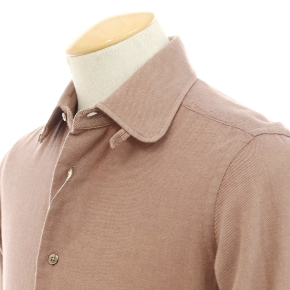 【中古】メイカーズシャツ カマクラ Makers Shirt 鎌倉 コットンカシミヤ タブカラー カジュアルシャツ ブラウン系【 表記なし (XS位) 】【 状態ランクB 】【 メンズ 】