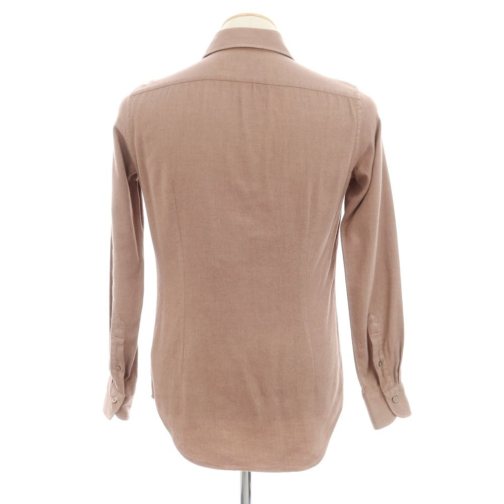 【中古】メイカーズシャツ カマクラ Makers Shirt 鎌倉 コットンカシミヤ タブカラー カジュアルシャツ ブラウン系【 表記なし (XS位) 】【 状態ランクB 】【 メンズ 】