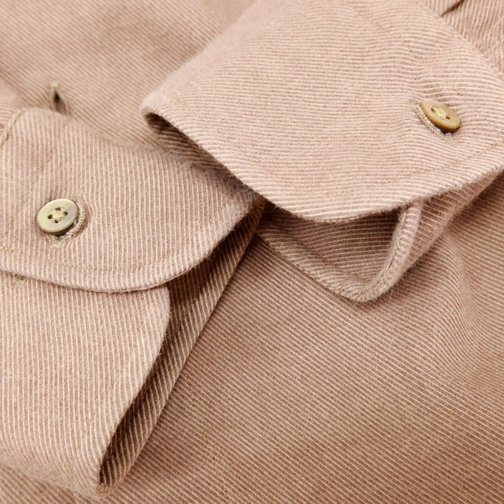 【中古】メイカーズシャツ カマクラ Makers Shirt 鎌倉 コットンカシミヤ タブカラー カジュアルシャツ ブラウン系【 表記なし (XS位) 】【 状態ランクB 】【 メンズ 】