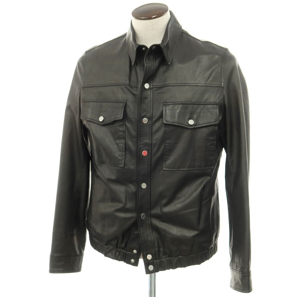 【中古】ガッザリーニ GAZZARRINI レザーブルゾン ブラック【 52 】【 状態ランクB 】【 メンズ 】