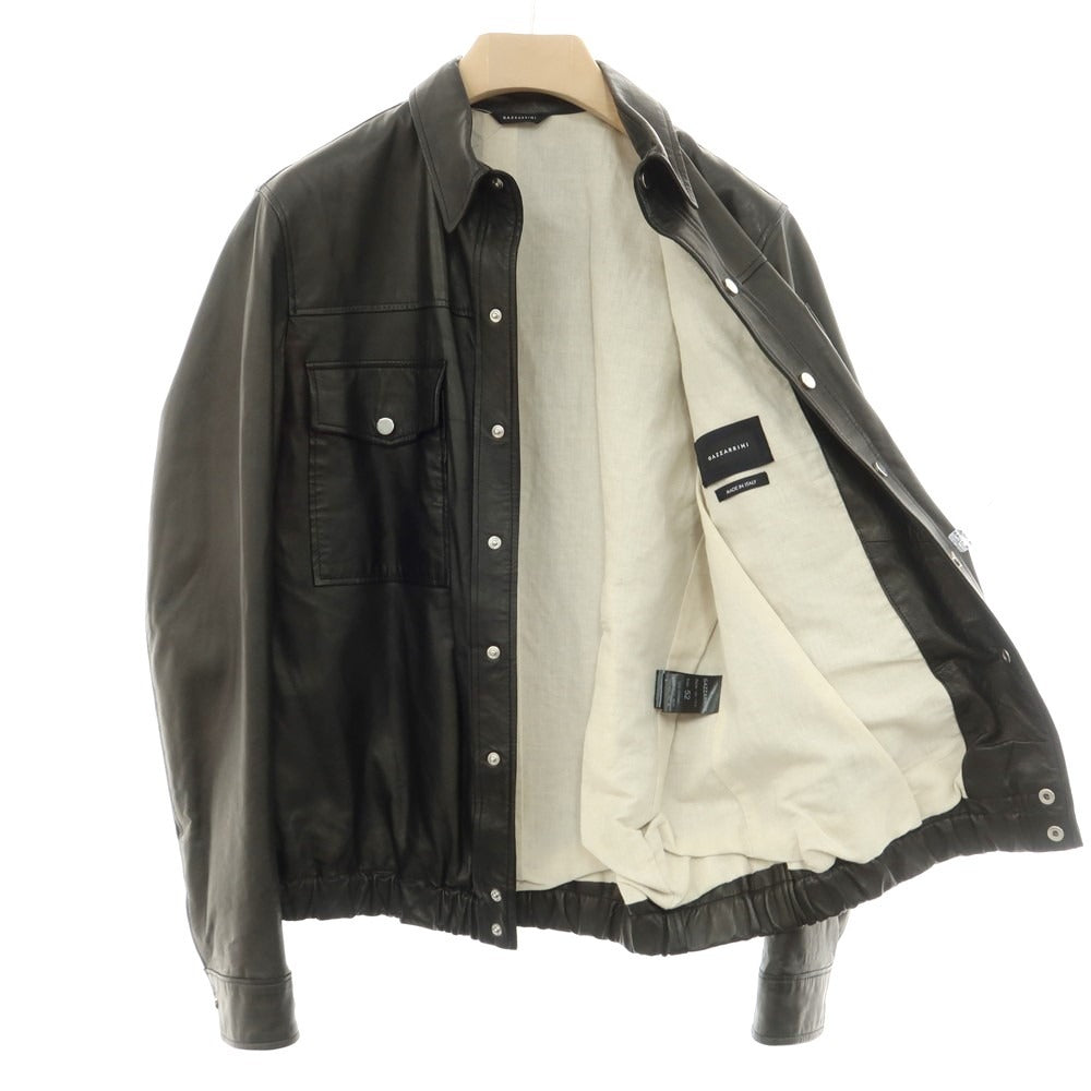 【中古】ガッザリーニ GAZZARRINI レザーブルゾン ブラック【 52 】【 状態ランクB 】【 メンズ 】