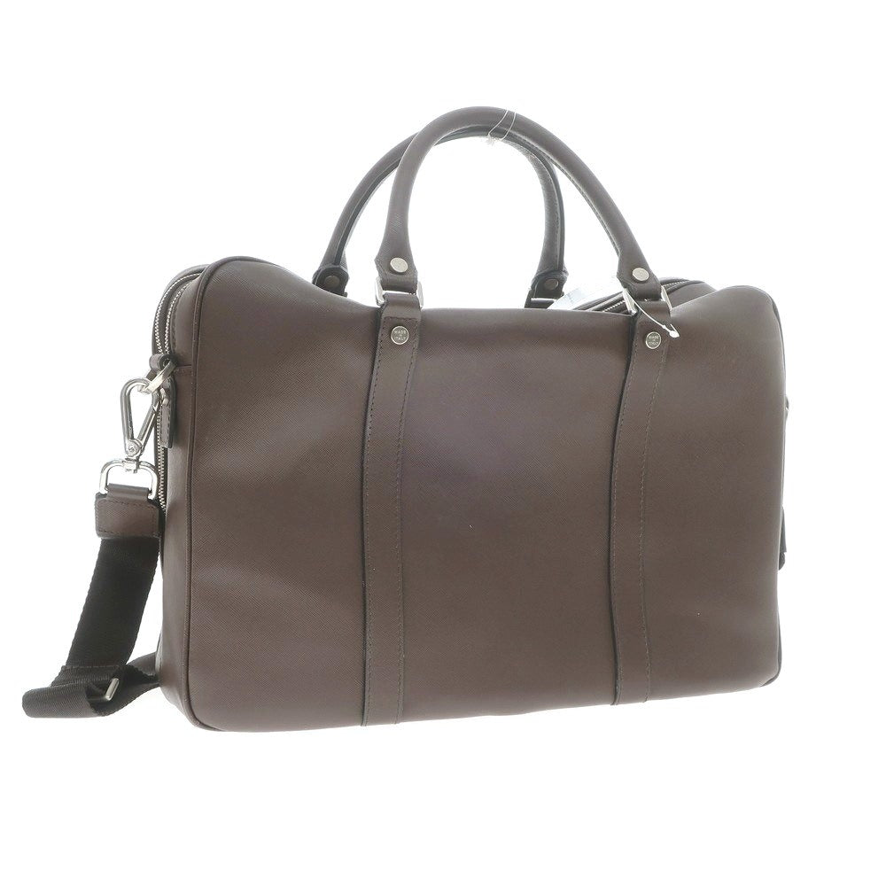 【中古】デュカート デ ミラノ Ducato di MILANO 型押しレザー ブリーフケース ブラウン【 状態ランクB 】【 メンズ 】