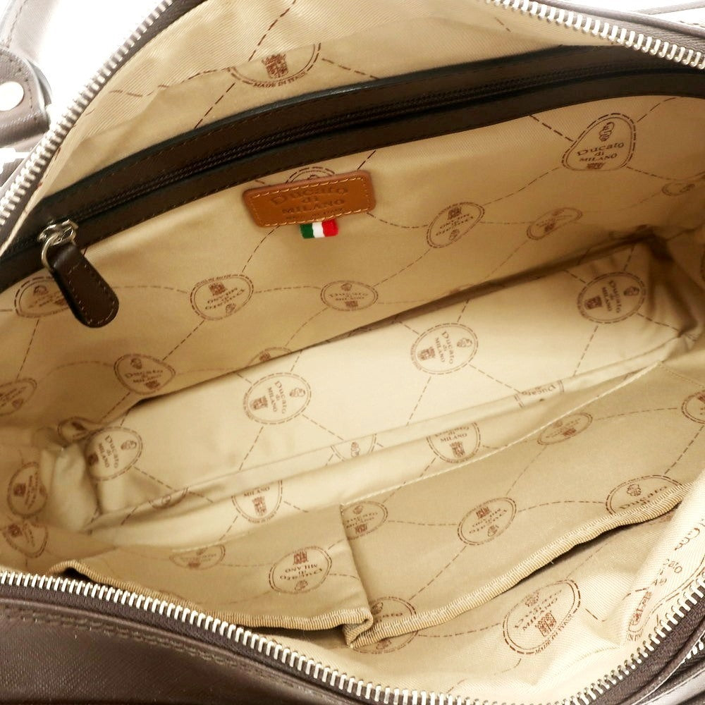 【中古】デュカート デ ミラノ Ducato di MILANO 型押しレザー ブリーフケース ブラウン【 状態ランクB 】【 メンズ 】