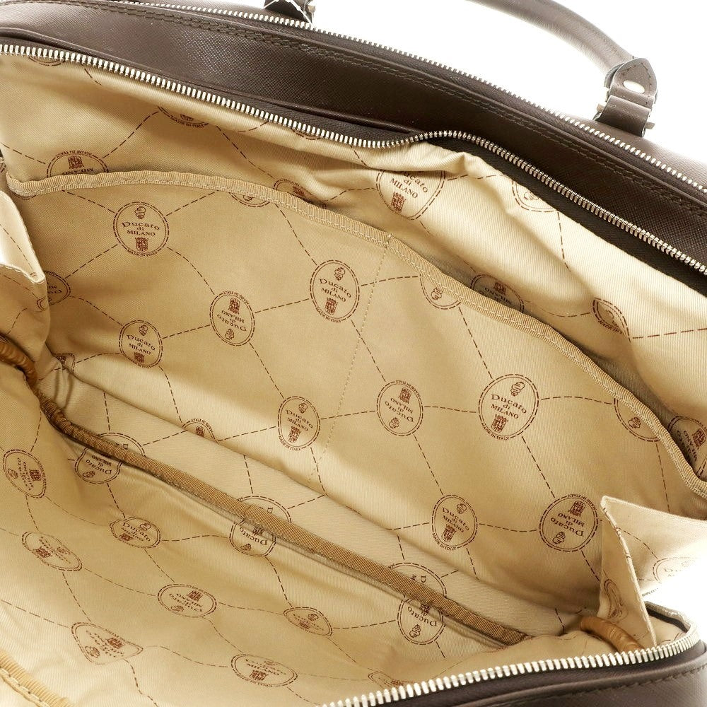 【中古】デュカート デ ミラノ Ducato di MILANO 型押しレザー ブリーフケース ブラウン【 状態ランクB 】【 メンズ 】