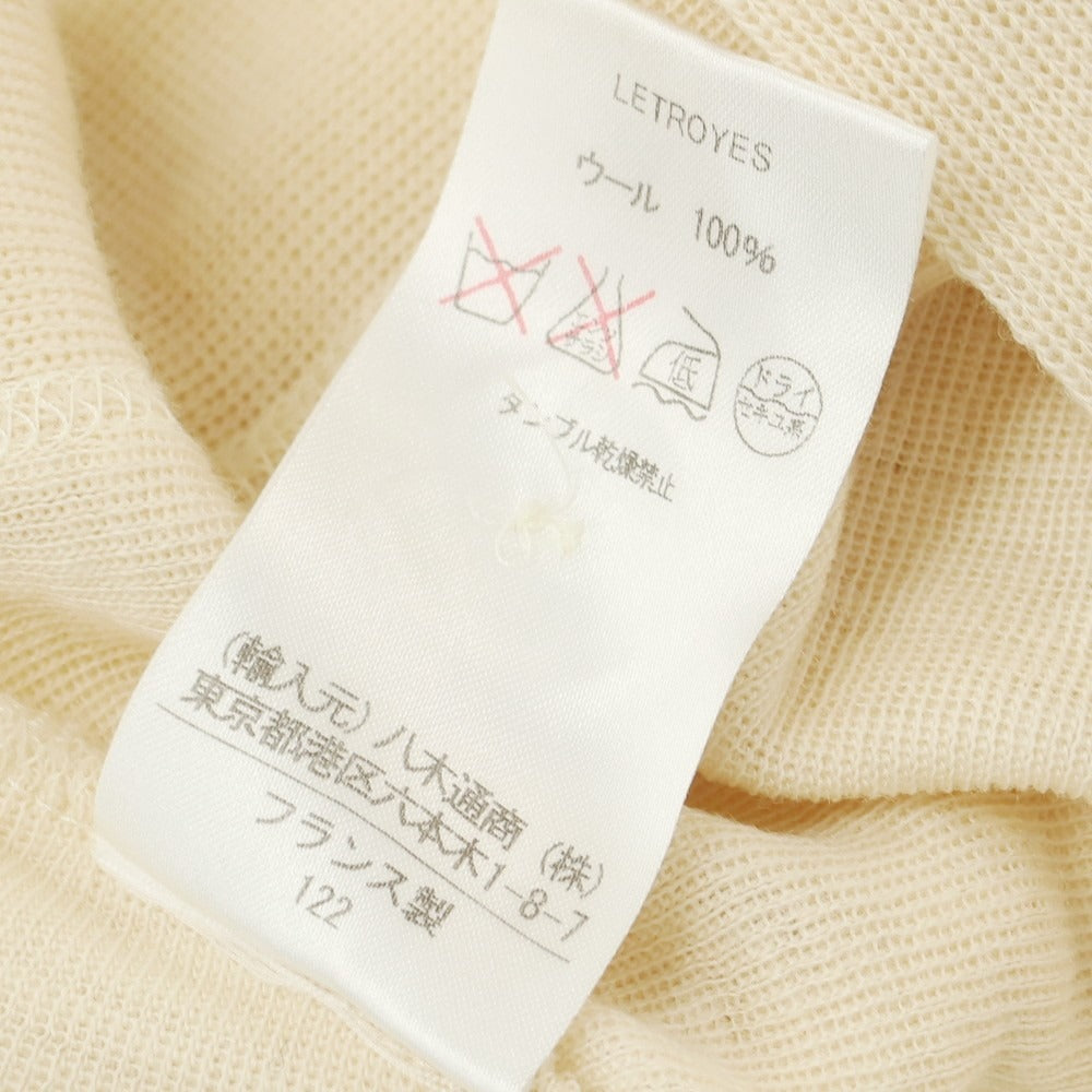 【中古】ルトロワ Letroyes ハイゲージ ウール カーディガン ライトベージュ【 S 】【 状態ランクA 】【 メンズ 】