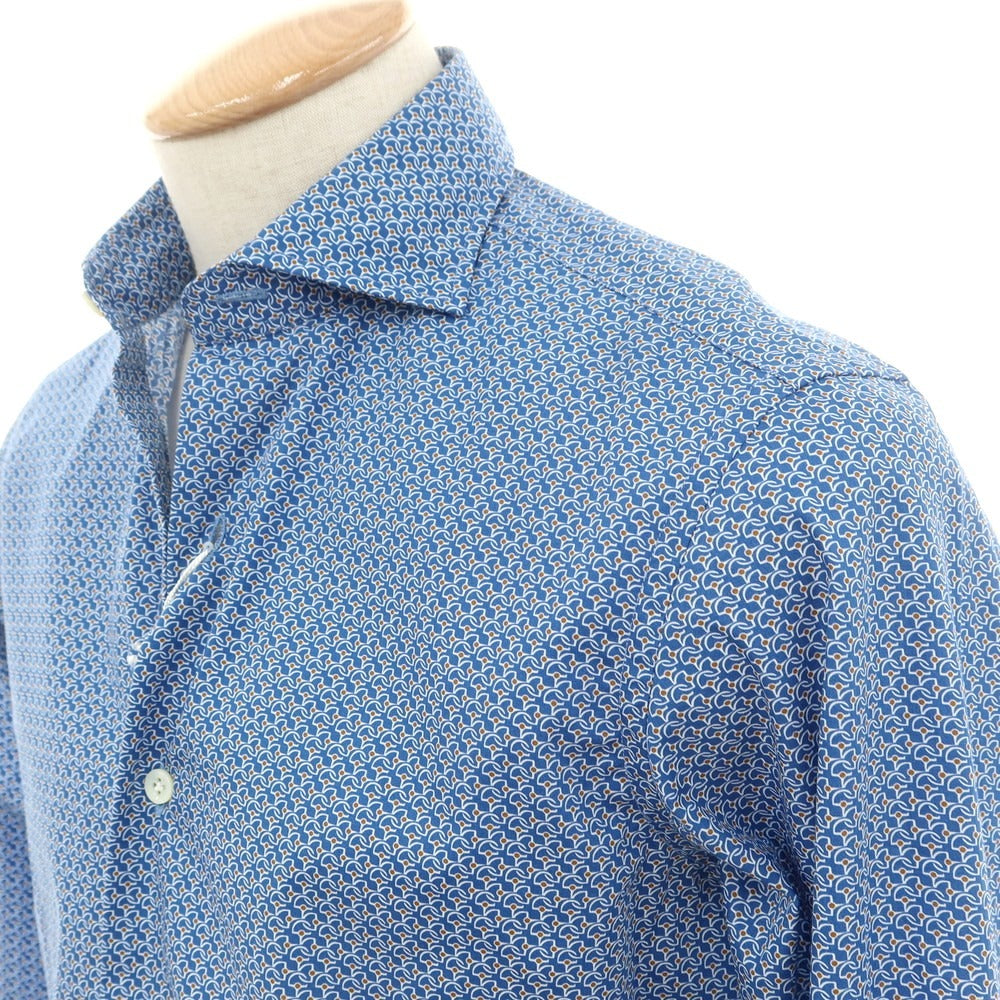 【中古】エンメ テ エンネ Emme te. Enne コットン カジュアルシャツ ブルーxホワイト【 XS 】【 状態ランクA 】【 メンズ 】