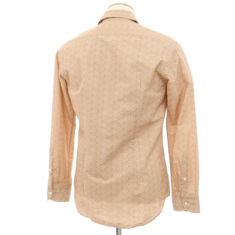 【中古】エンメ テ エンネ Emme te. Enne コットン ラウンドカラー カジュアルシャツ オレンジxブラウン【 S 】【 状態ランクA 】【 メンズ 】